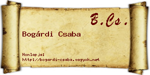 Bogárdi Csaba névjegykártya