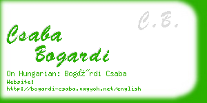 csaba bogardi business card